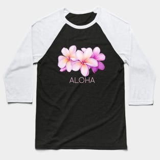 Aloha Plumeria Hawaiian Baseball T-Shirt